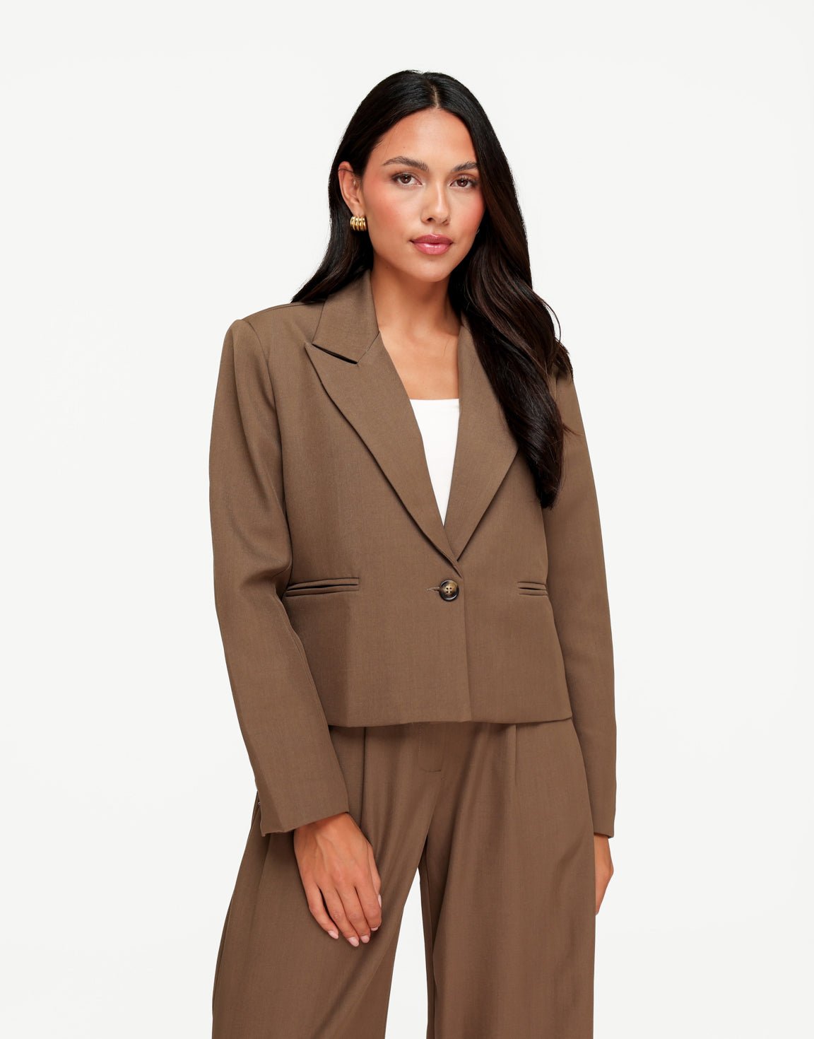 Donker Khaki Wijde Detail Cropped - Set - Olivia & Kate