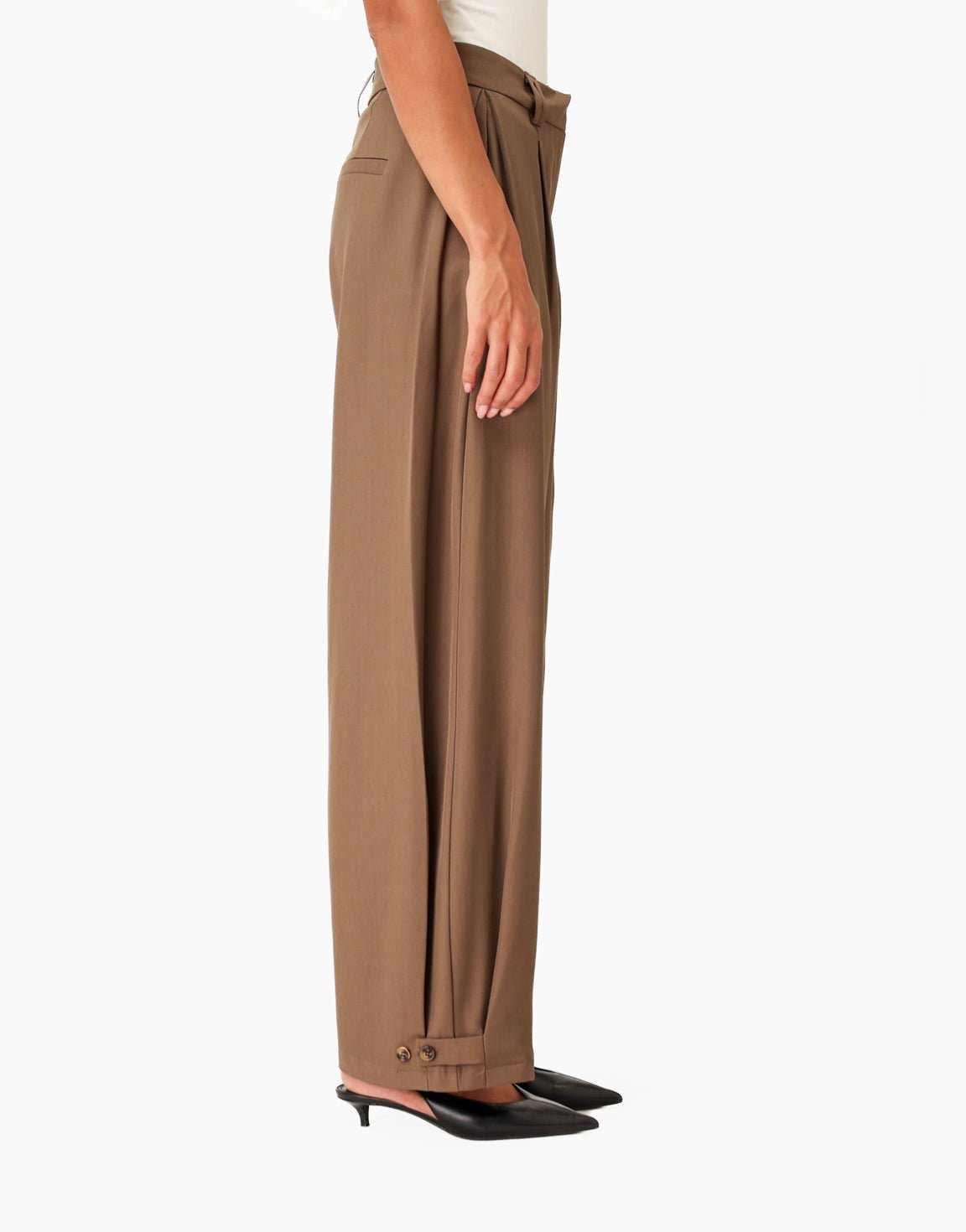 Donker Khaki Wijde Detail Cropped - Set - Olivia & Kate