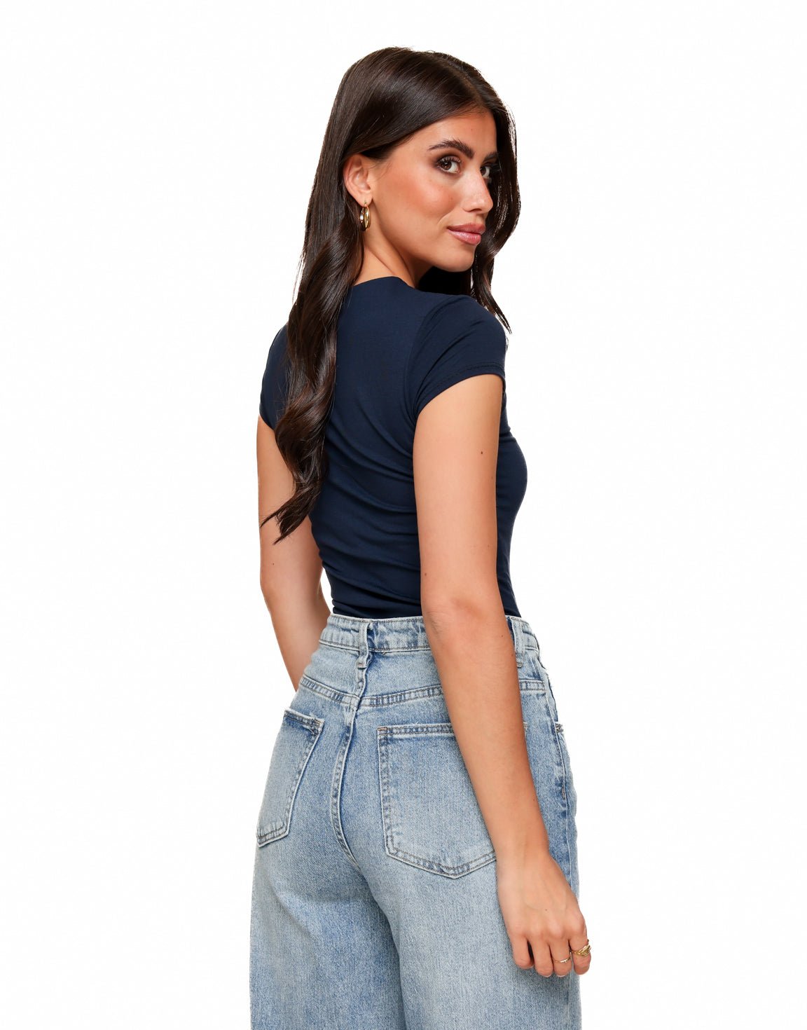 Donkerblauwe Basic SS Top Olivia Kate Olivia Kate donkerblauwe-basic-ss-top-olivia-kate-olivia-kate