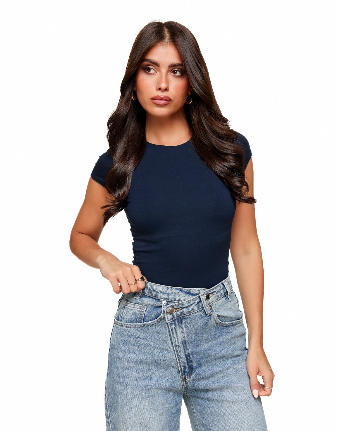 Donkerblauwe Basic SS Top Olivia Kate Olivia Kate donkerblauwe-basic-ss-top-olivia-kate-olivia-kate
