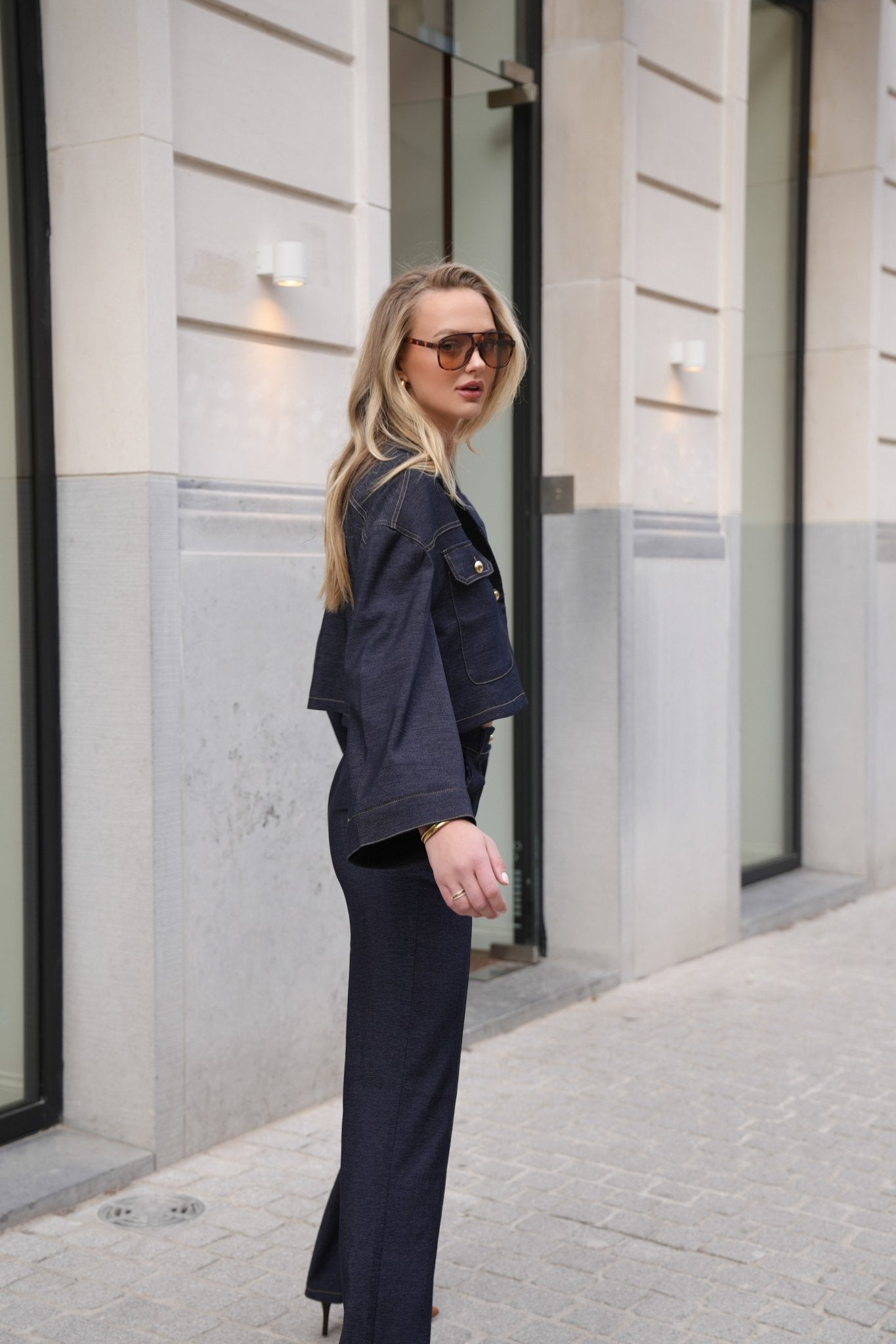 Donkerblauwe Denim - Set - Olivia & Kate