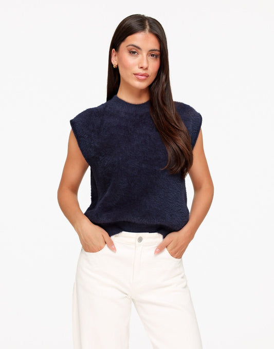 Donkerblauwe Fluffy Spencer - Top - Olivia & Kate