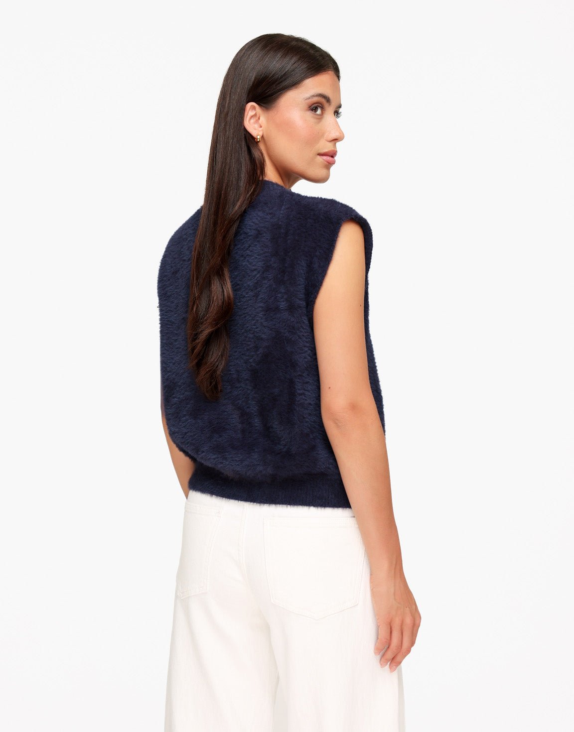 Donkerblauwe Fluffy Spencer - Top - Olivia & Kate