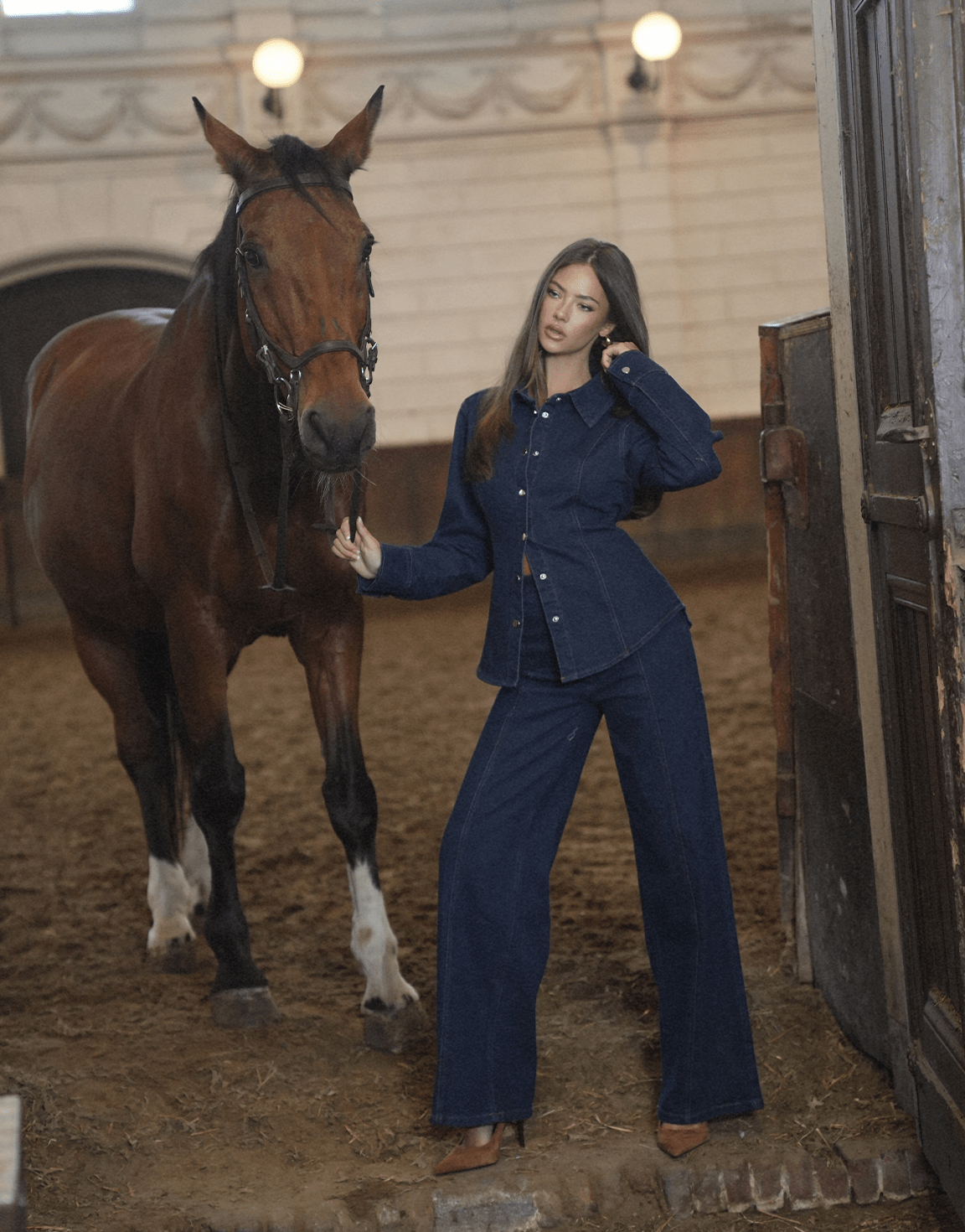 Donkerblauwe Gestikte Naden - Set - Olivia & Kate