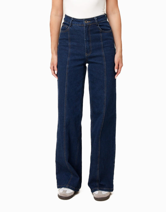 Donkerblauwe Gestikte Naden - Set - Olivia & Kate