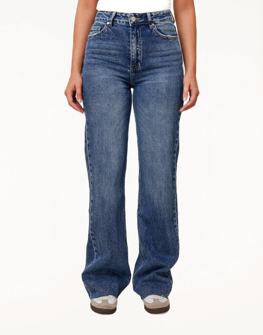 Donkerblauwe Wijde Tall - Spijkerbroek - Olivia & Kate