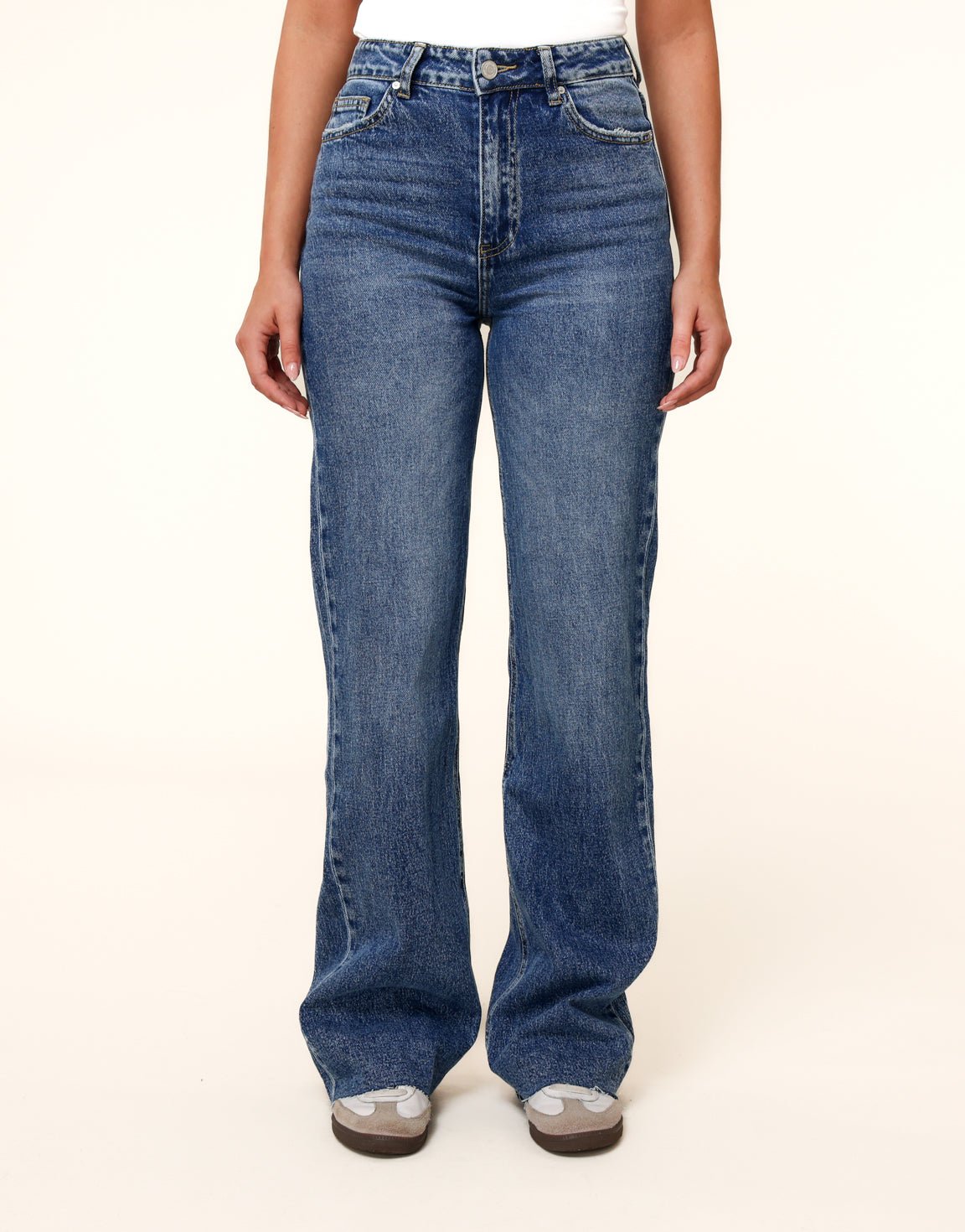 Donkerblauwe Wijde Tall - Spijkerbroek - Olivia & Kate