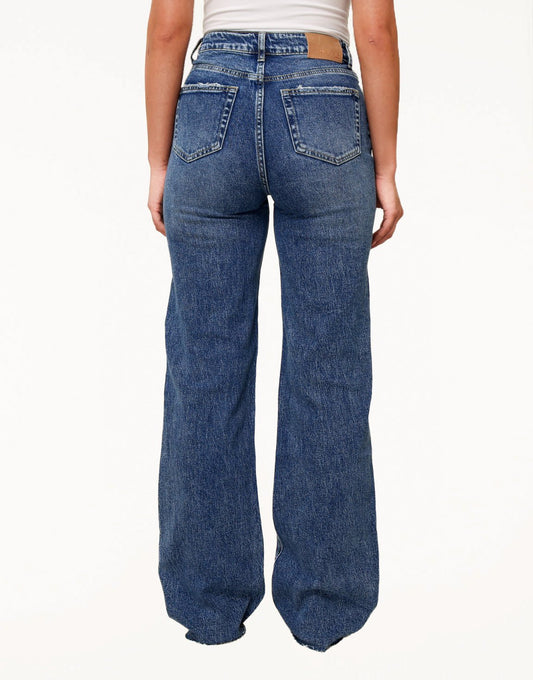 Donkerblauwe Wijde Tall - Spijkerbroek - Olivia & Kate