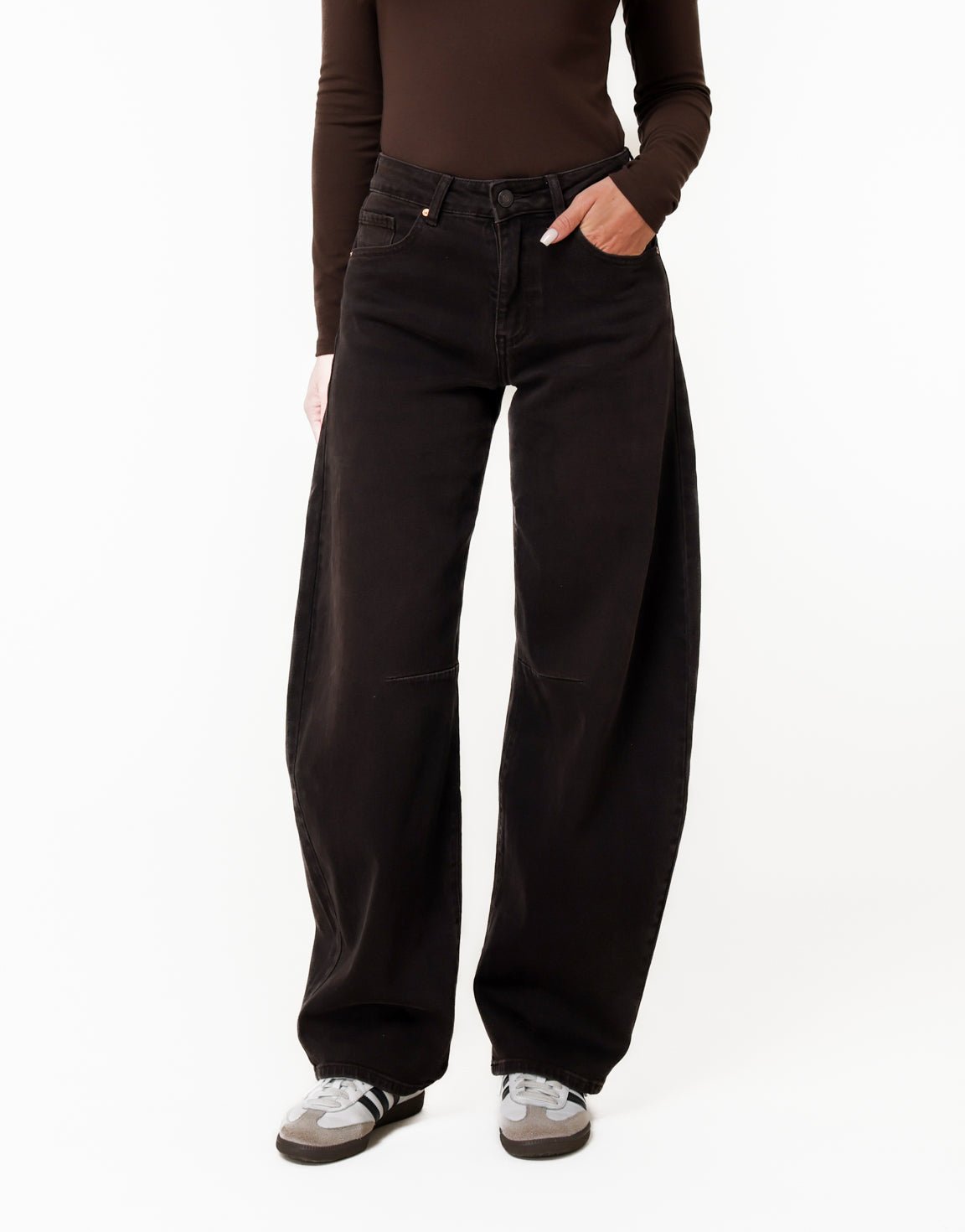 Donkerbruine Ballon - Spijkerbroek - Olivia & Kate