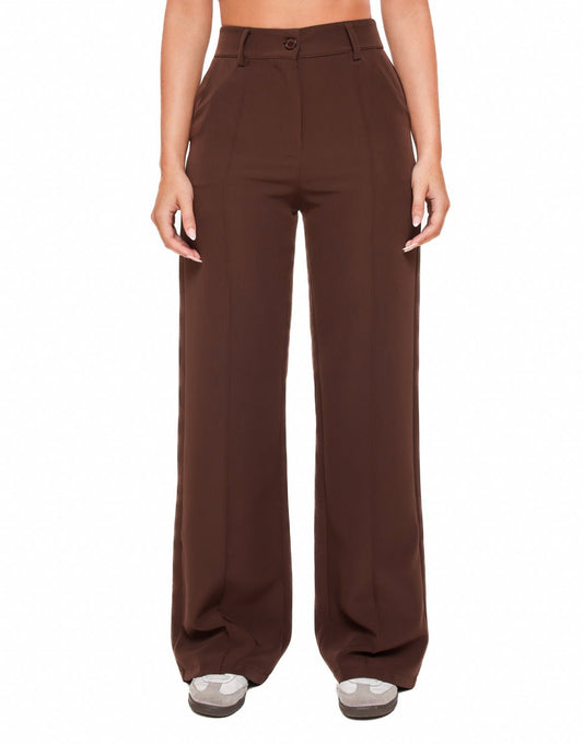Donkerbruine Basic Rechte - Pantalon - Olivia & Kate