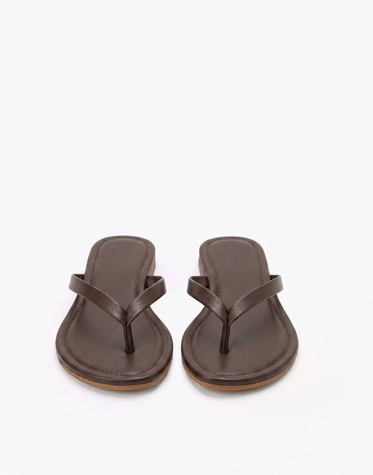 Donkerbruine Basic - Teenslippers - Olivia & Kate