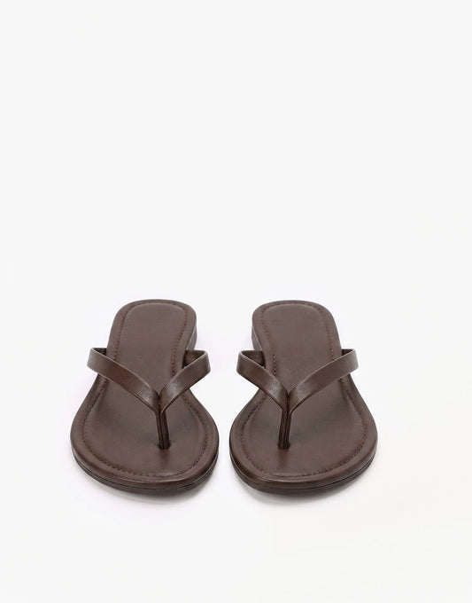 Donkerbruine Basic - Teenslippers - Olivia & Kate