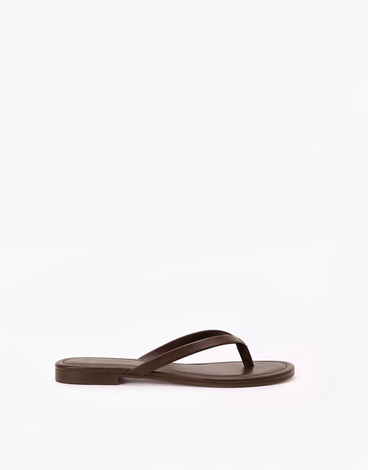 Donkerbruine Basic - Teenslippers - Olivia & Kate