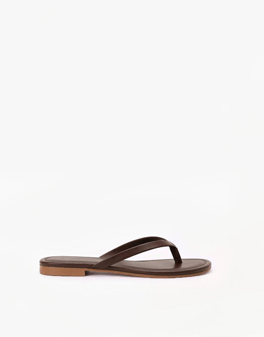 Donkerbruine Basic - Teenslippers - Olivia & Kate