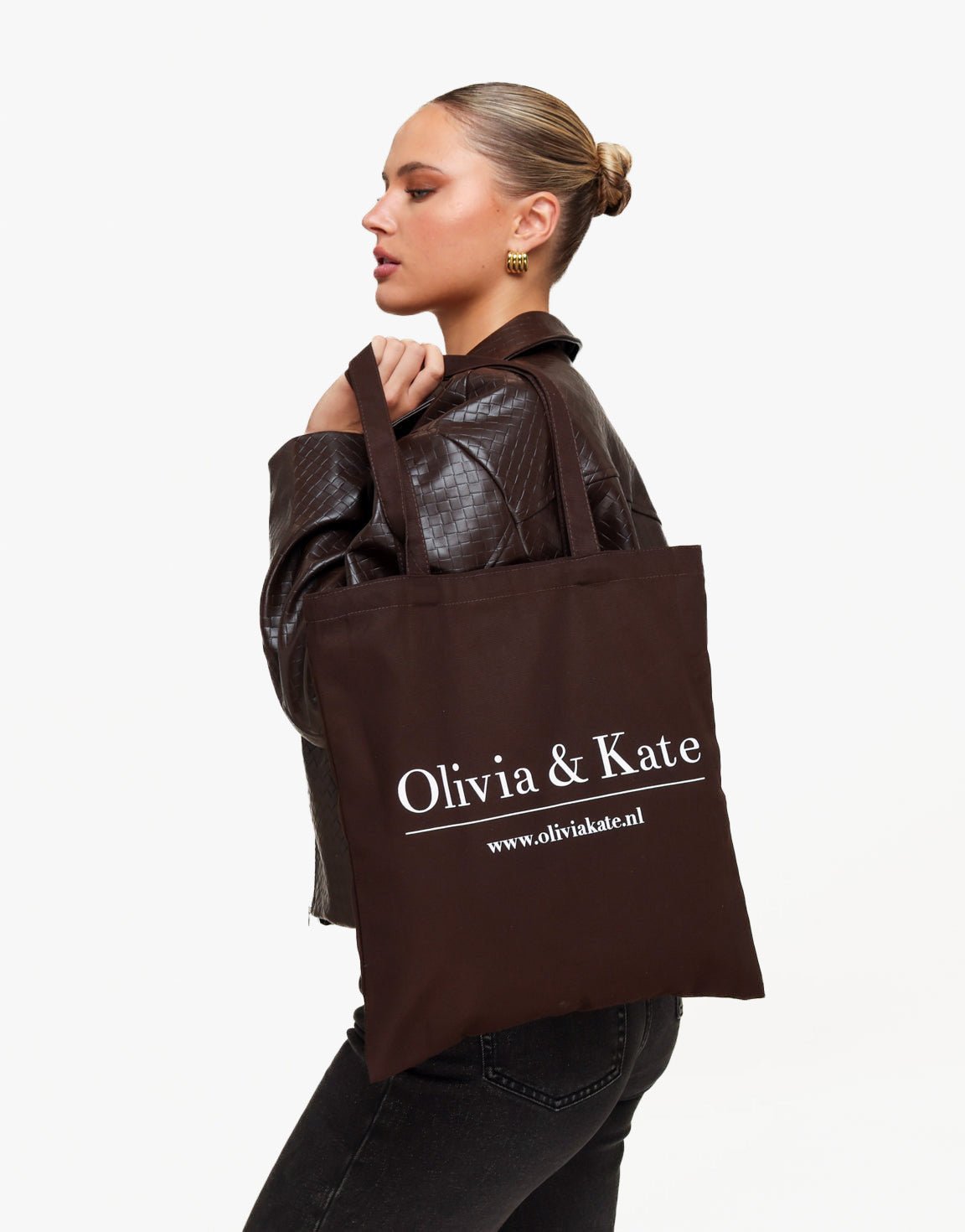 Dark Brown Canvas - Bag - Olivia & Kate