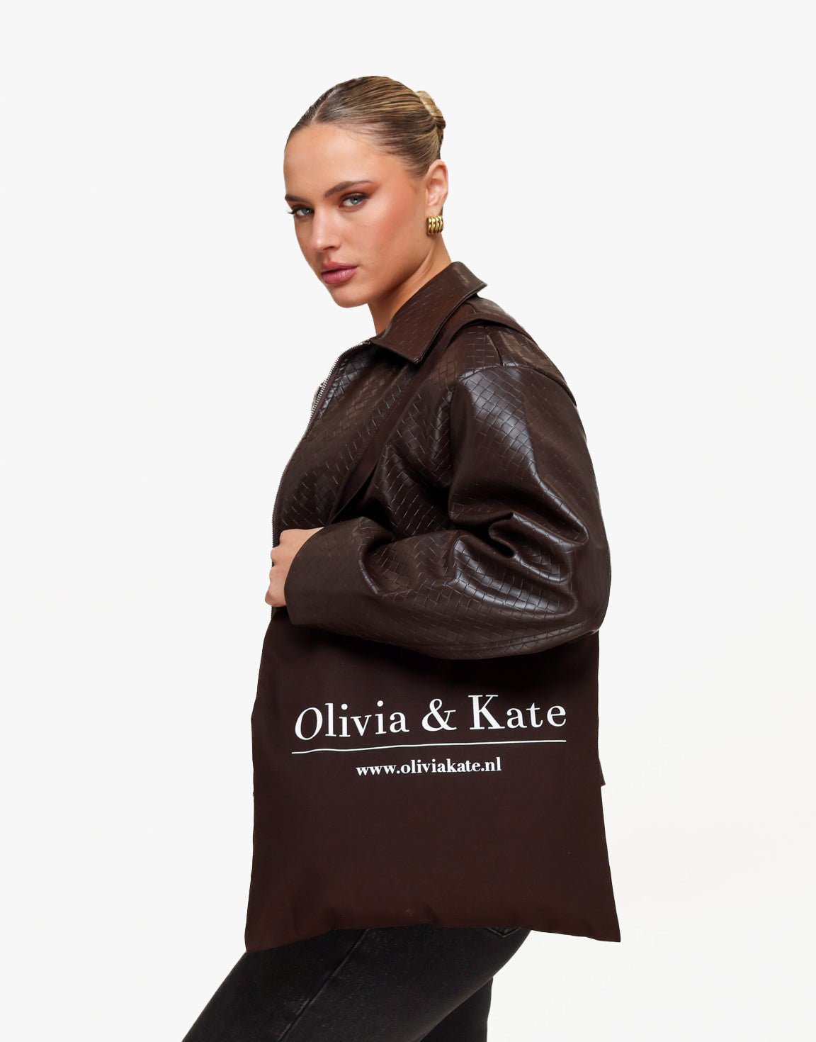 Dark Brown Canvas - Bag - Olivia & Kate