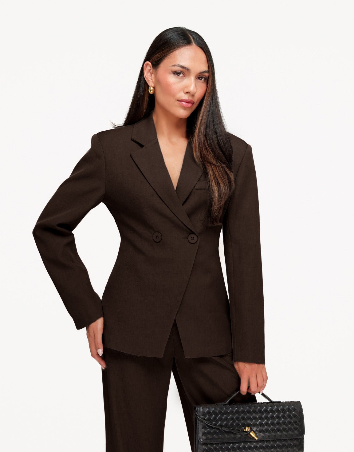 Donkerbruine Classic Getailleerde Knopen - Blazer - Olivia & Kate
