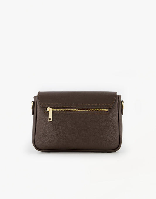 Donkerbruine Classic Leren - Tas - Olivia & Kate