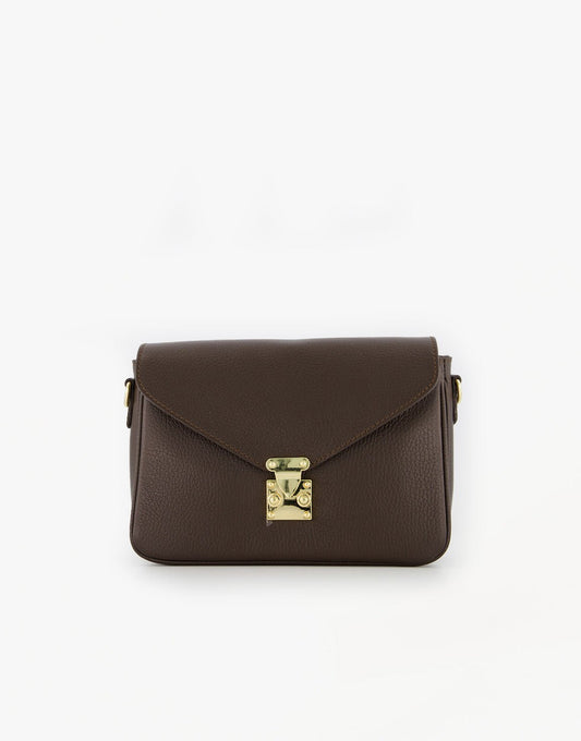 Donkerbruine Classic Leren - Tas - Olivia & Kate