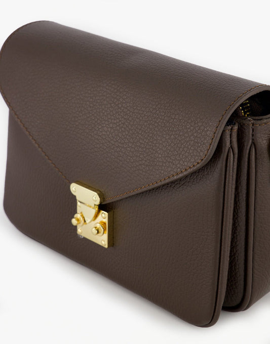 Donkerbruine Classic Leren - Tas - Olivia & Kate