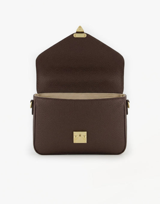 Donkerbruine Classic Leren - Tas - Olivia & Kate
