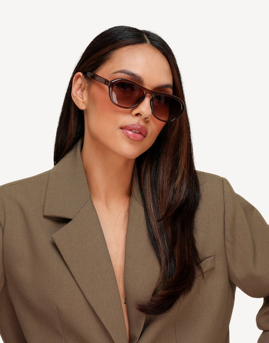 Donkerbruine Classic Retro - Zonnebril - Olivia & Kate