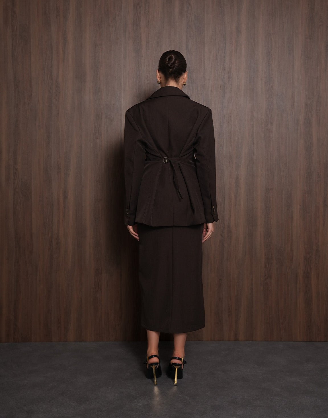 Donkerbruine Classic Rug Riem Detail - Blazer - Olivia & Kate