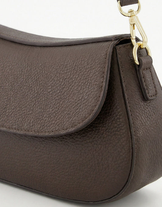 Donkerbruine Elegante Leren - Tas - Olivia & Kate