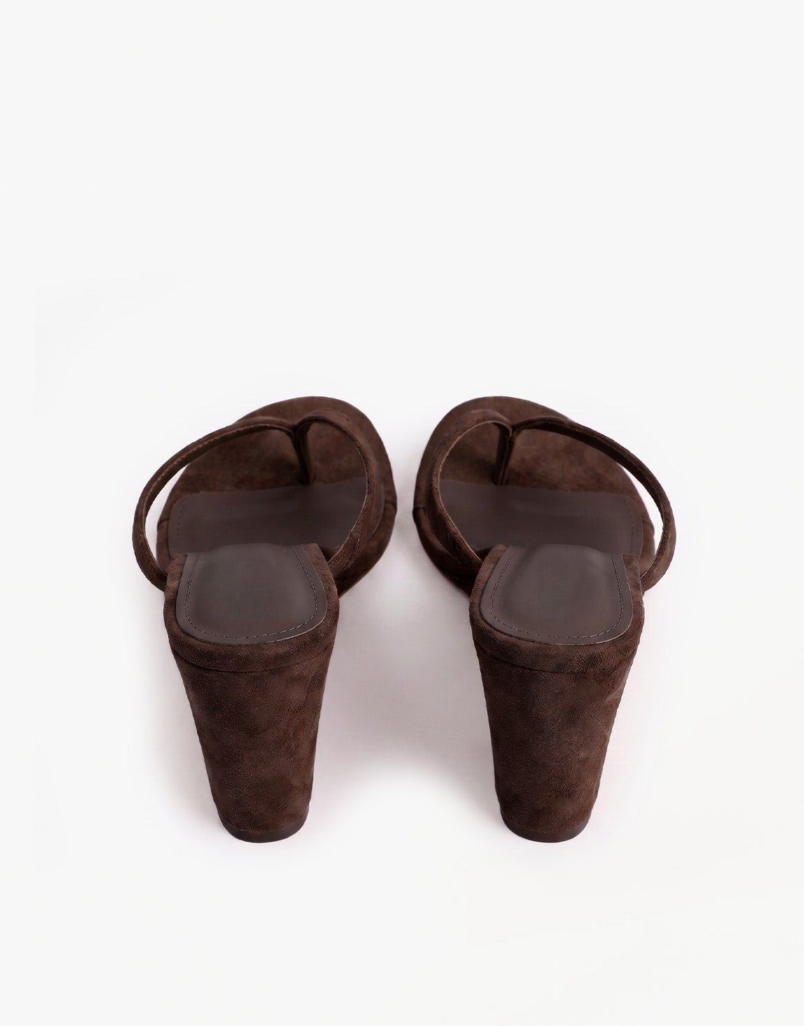 Donkerbruine Faux Suede Slipper Slee - Hak - Olivia & Kate