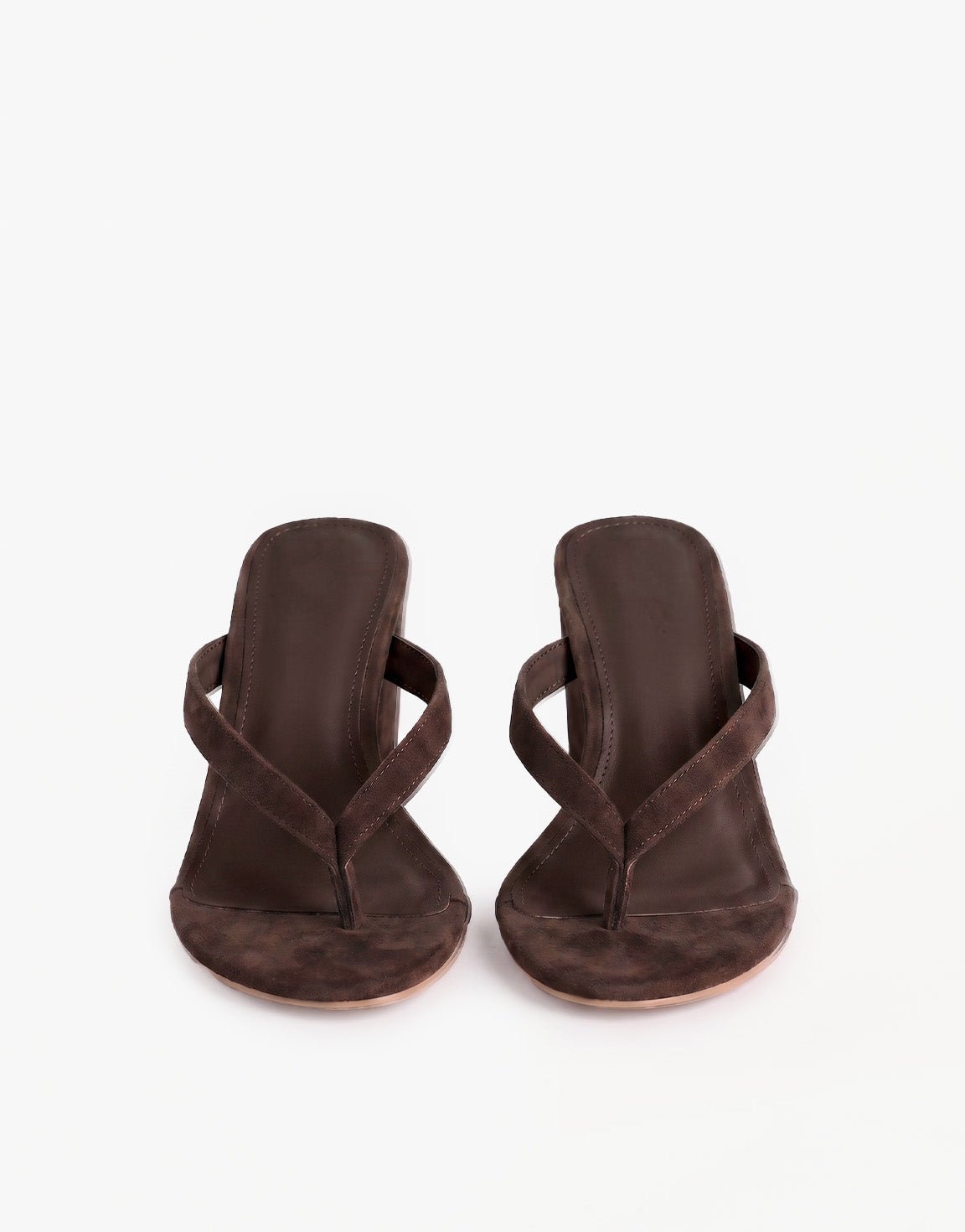 Donkerbruine Faux Suede Slipper Slee - Hak - Olivia & Kate