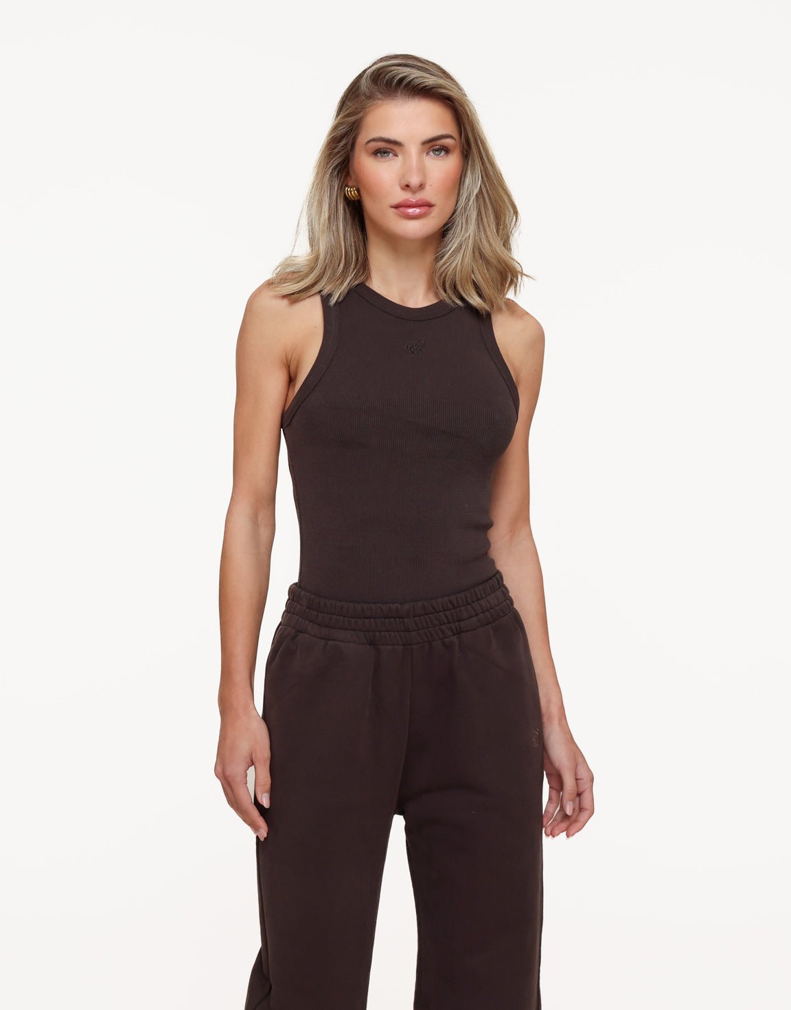 Donkerbruine Fine Rib - Top - Olivia & Kate