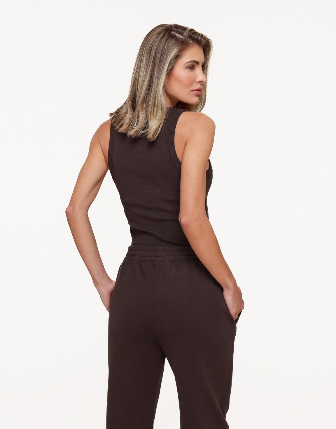 Donkerbruine Fine Rib - Top - Olivia & Kate