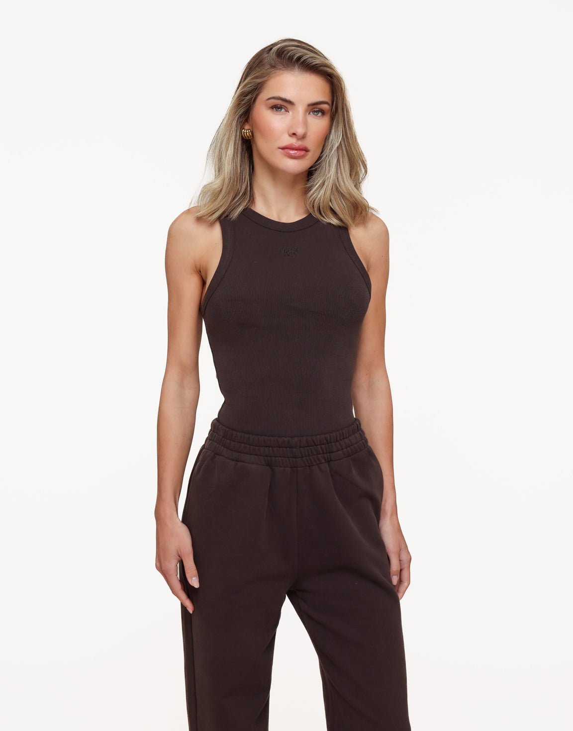 Donkerbruine Fine Rib - Top - Olivia & Kate