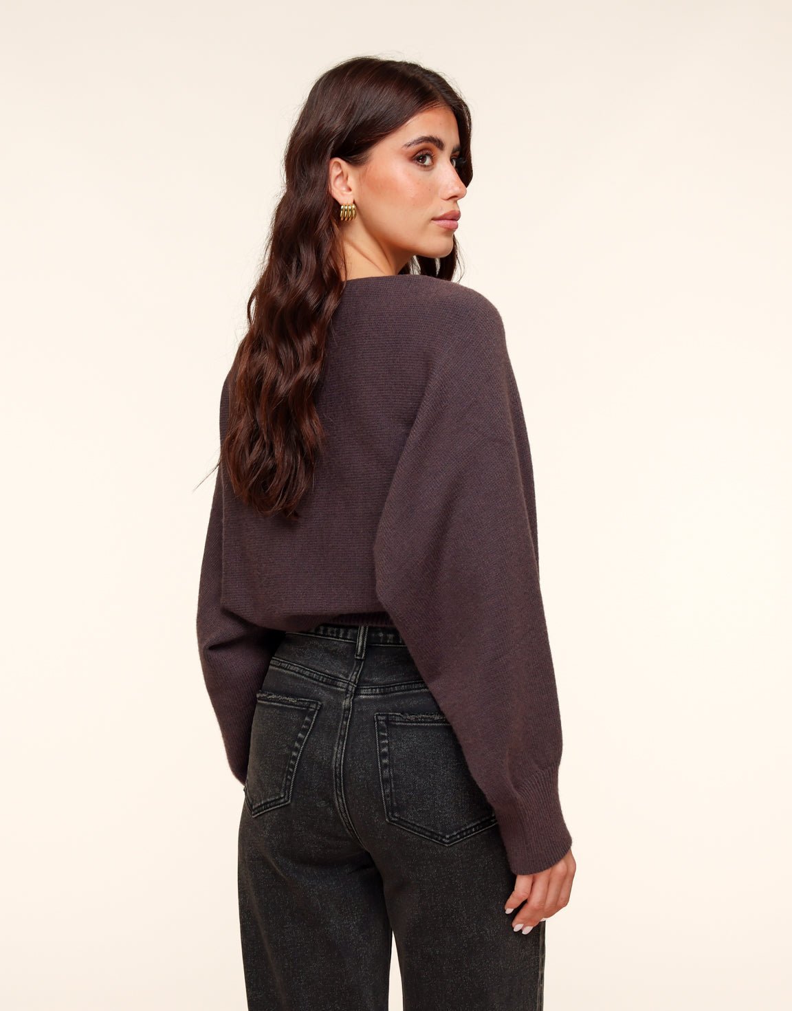 Donkerbruine Gebreide Cropped - Vest - Olivia & Kate