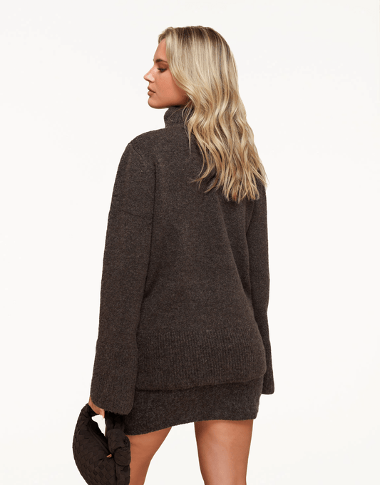 Donkerbruine Gebreide LS - Set - Olivia & Kate