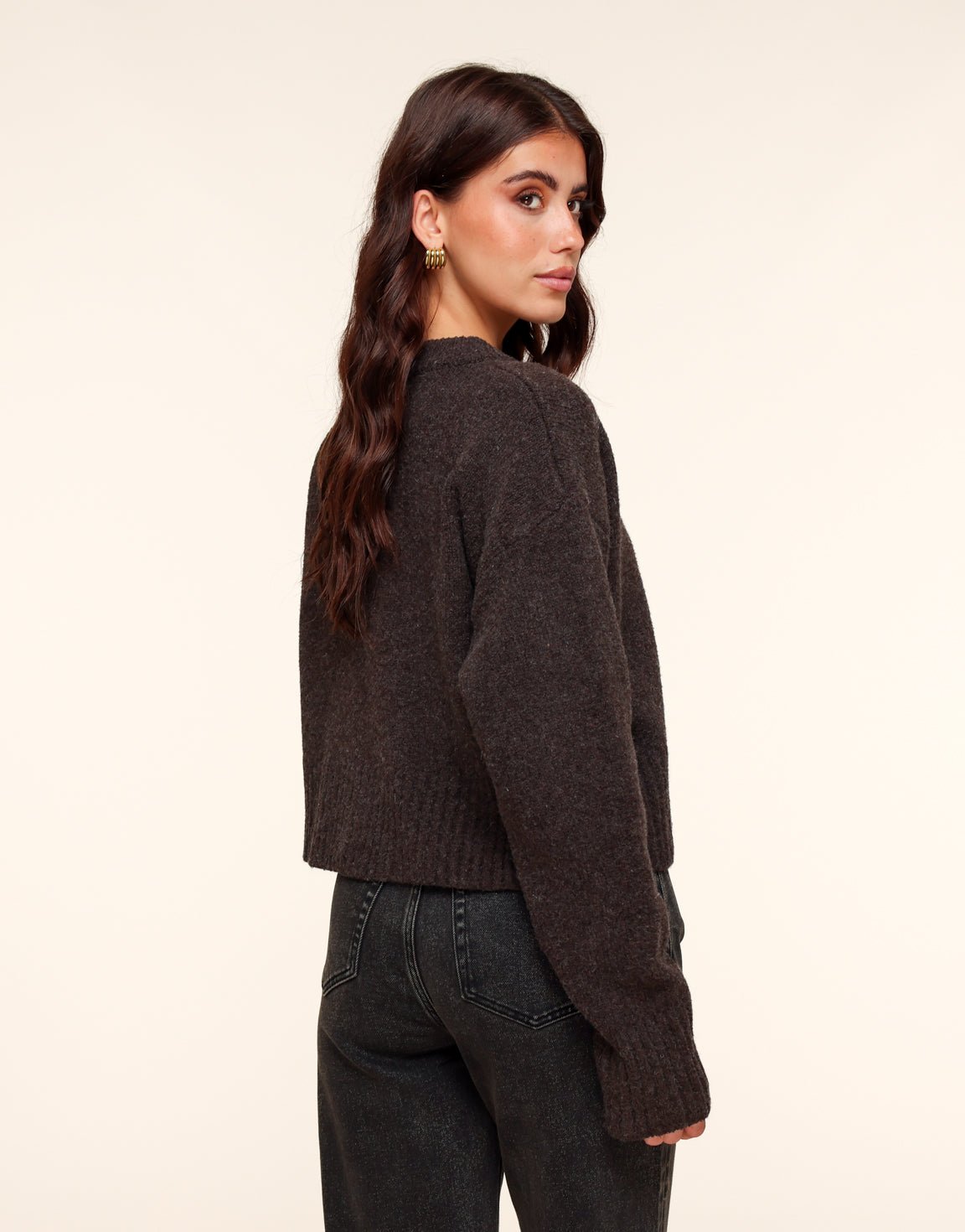 Donkerbruine Gebreide LS - Vest - Olivia & Kate