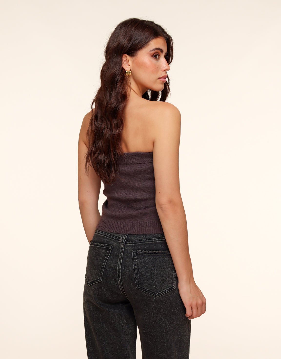 Donkerbruine Gebreide Tube - Top - Olivia & Kate