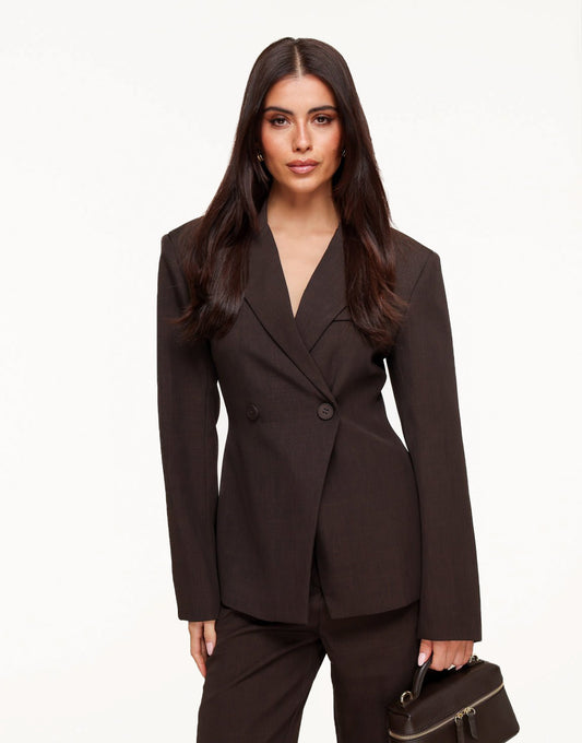 Donkerbruine Luxe Getailleerde - Blazer