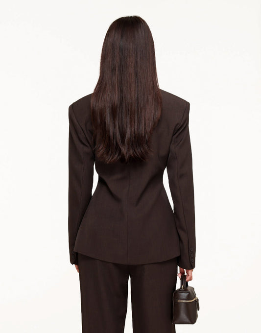 Donkerbruine Luxe Getailleerde - Blazer