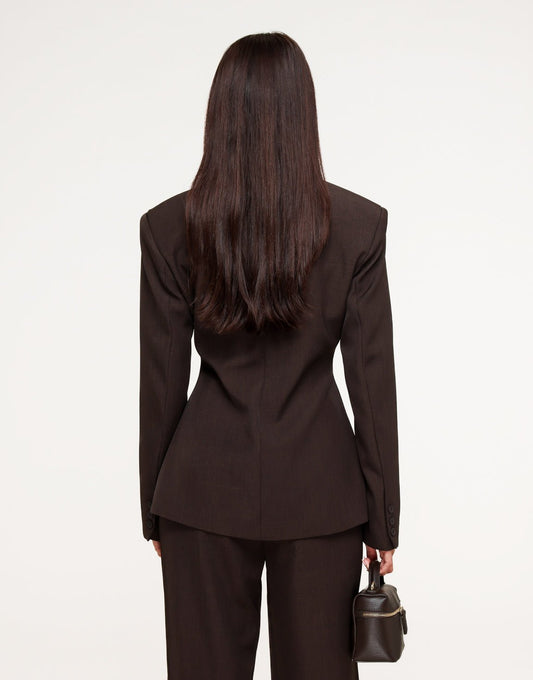 Donkerbruine Getailleerde - Blazer - Olivia & Kate