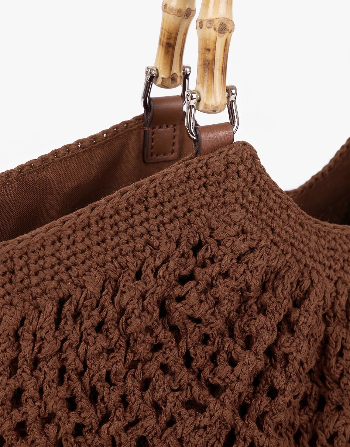 Donkerbruine Gewoven Half Ronde - Tas - Olivia & Kate