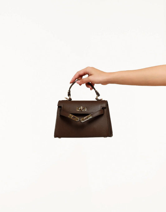 Donkerbruine Gouden Details - Tas - Olivia & Kate