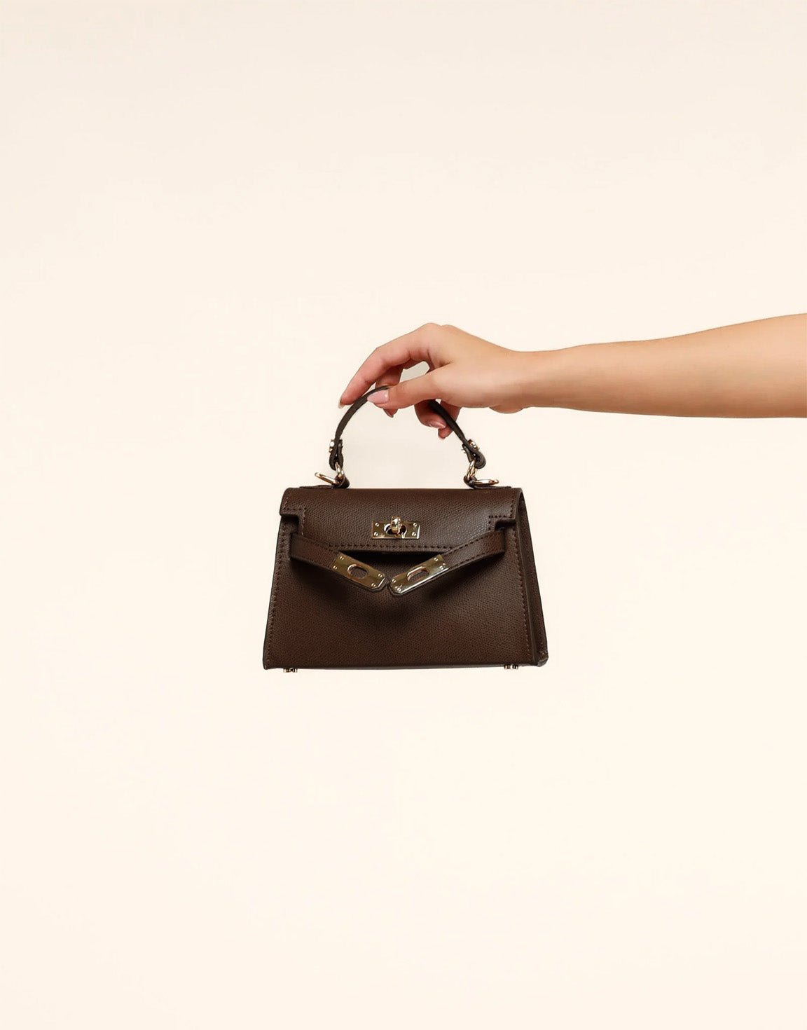 Donkerbruine Gouden Details - Tas - Olivia & Kate