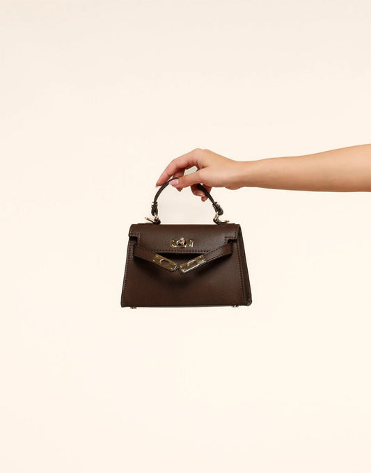 Donkerbruine Gouden Details - Tas - Olivia & Kate