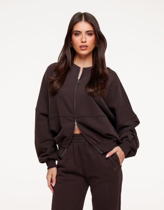 Donkerbruine Jogging LS - Vest - Olivia & Kate