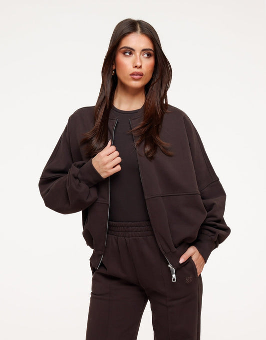 Donkerbruine Jogging LS - Vest - Olivia & Kate