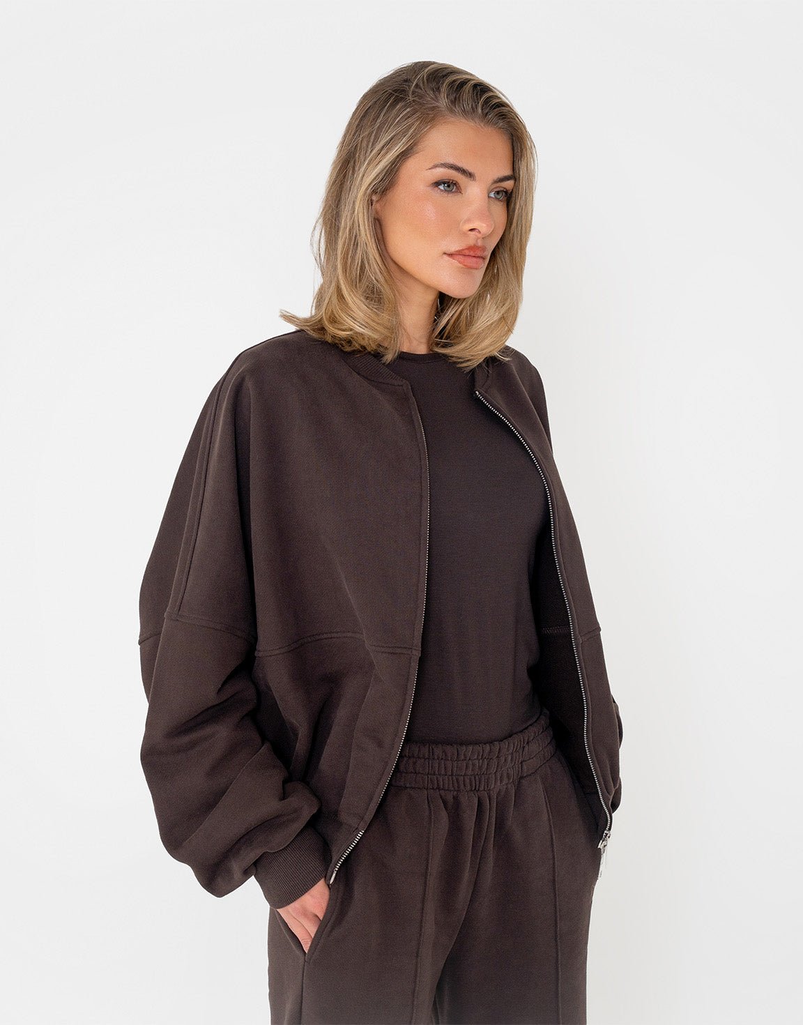 Donkerbruine Jogging LS - Vest - Olivia & Kate