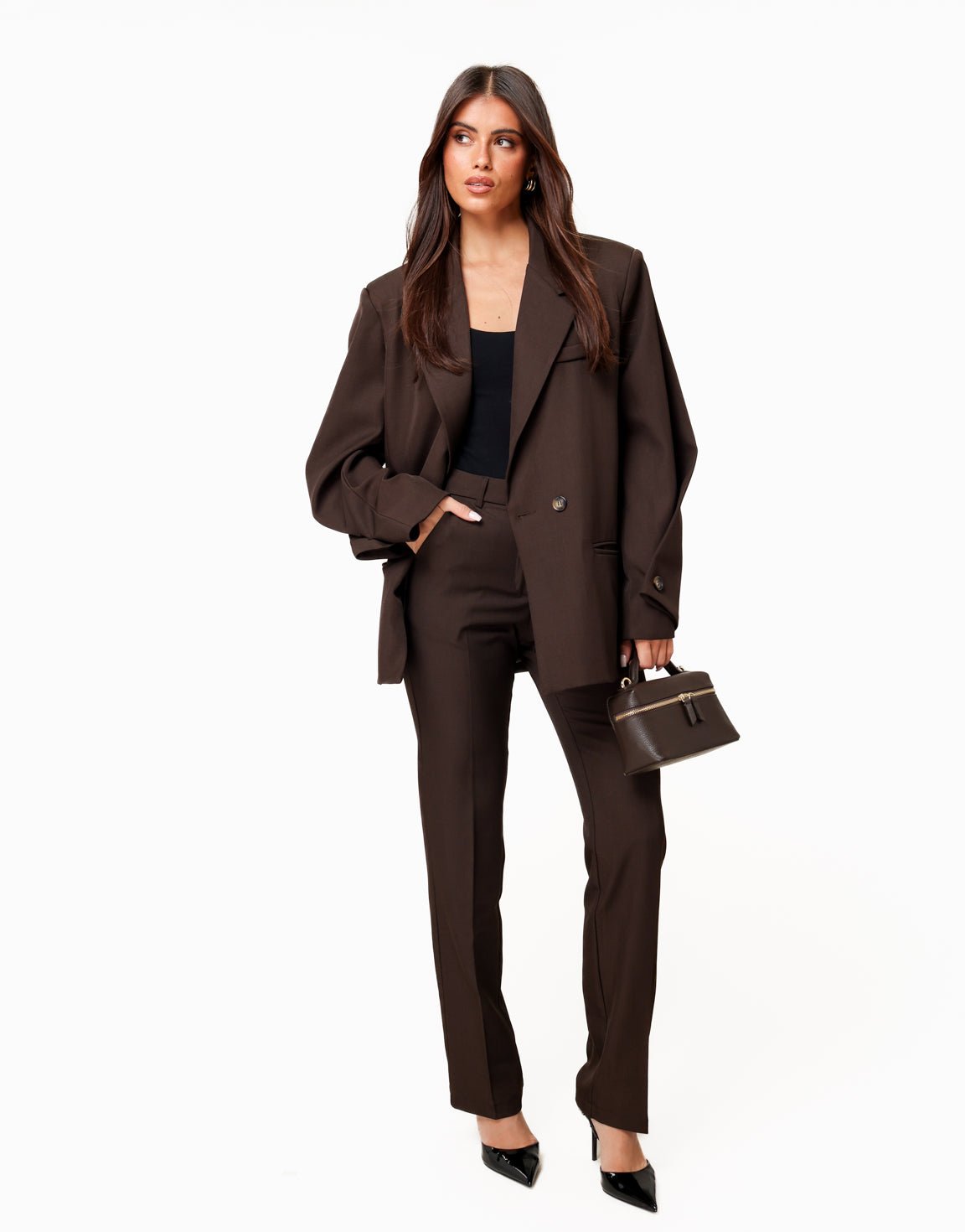 Donkerbruine Lange Classic Oversized - Set - Olivia & Kate