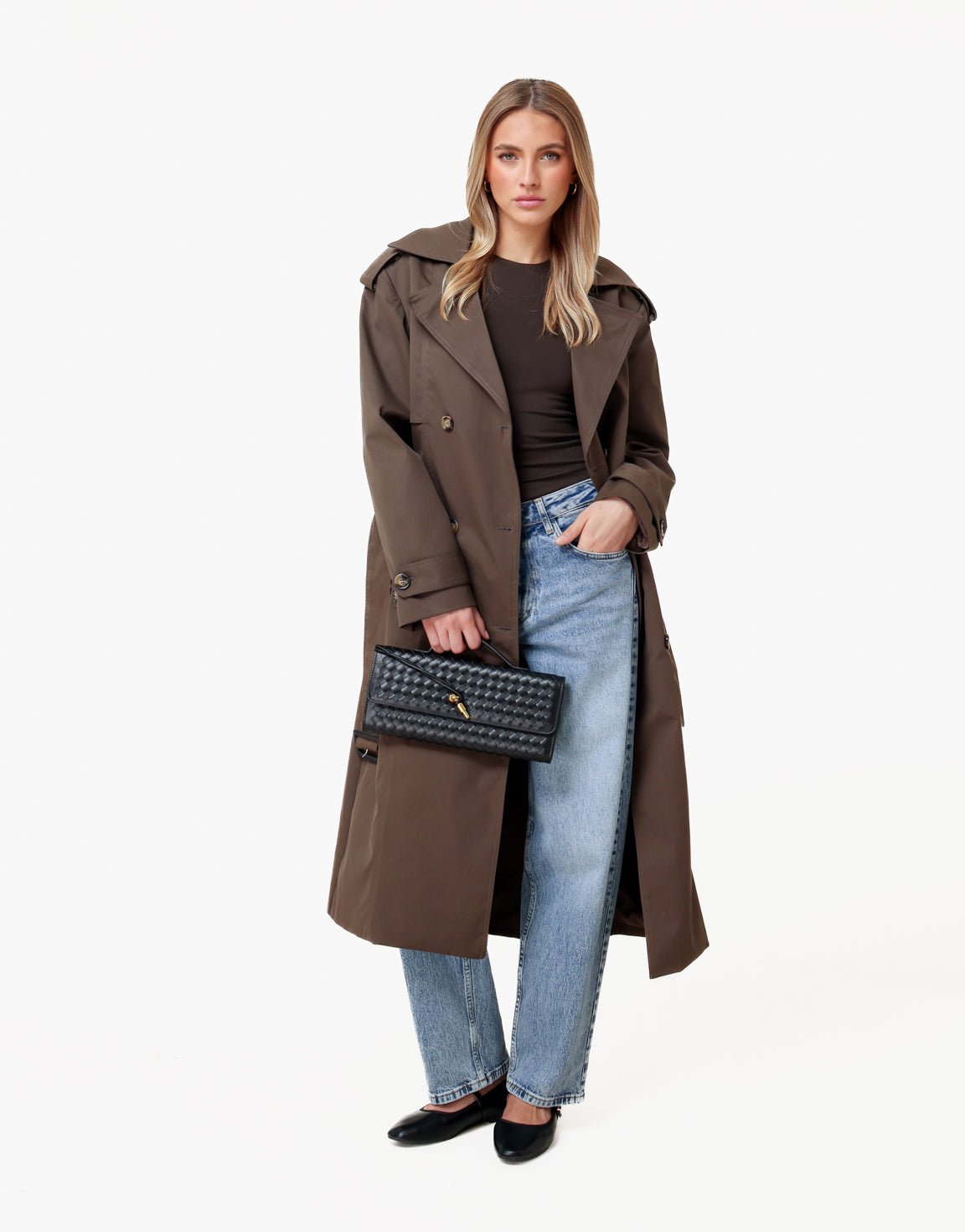Donkerbruine Lange Detail - Trenchcoat - Olivia & Kate