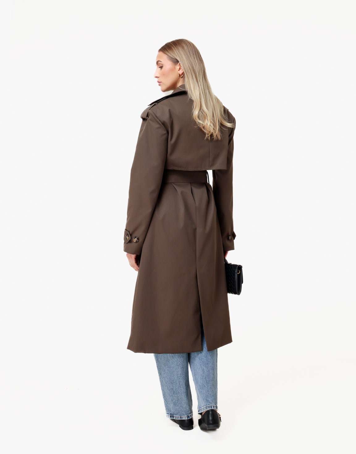 Donkerbruine Lange Detail - Trenchcoat - Olivia & Kate